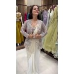 Bollywood Glam Ready-to-Wear Drape Saree with Embroidered Jacket & Belt - Image 4
