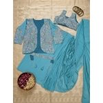 Bollywood Glam Ready-to-Wear Drape Saree with Embroidered Jacket & Belt - Image 7