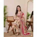 Premium Muslin Embroidered Straight Suit Set with Dupatta - Image 3