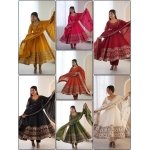 Elegant Embroidered Sequence Designer Anarkali Gown Set (3 Piece) - Image 18