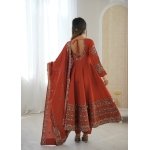 Elegant Embroidered Sequence Designer Anarkali Gown Set (3 Piece) - Image 4