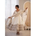 Elegant Embroidered Sequence Designer Anarkali Gown Set (3 Piece) - Image 9