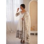 Elegant Embroidered Sequence Designer Anarkali Gown Set (3 Piece) - Image 10