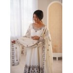 Elegant Embroidered Sequence Designer Anarkali Gown Set (3 Piece) - Image 11