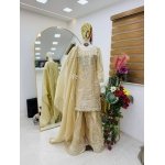 Noor Luxe Embroidered Kurta Sharara Set with Organza Dupatta