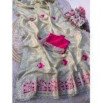 Rajwada Cosmos Tissue Silk Gota Patti Saree with Lehriya Blouse