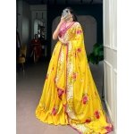 Sunshine Bloom Floral Printed Lehenga Set with Handwork Blouse