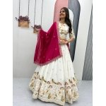 Royal Vichitra Silk Embroidered Lehenga Choli Set with Designer Dupatta - Image 9