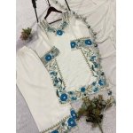 Fox Georgette Embroidered Kurti Palazzo Set with Dupatta - Image 9