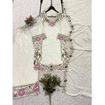 Fox Georgette Embroidered Kurti Palazzo Set with Dupatta - Image 5