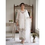 Fox Georgette Embroidered Kurti Palazzo Set with Dupatta - Image 6