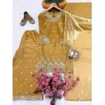 Golden GMY Silk Kurti Palazzo Set with Dupatta - Image 6