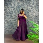 Fendy Satin Embroidered Sequence Gown with Dupatta - Image 12