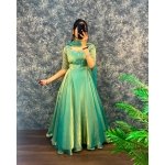 Fendy Satin Embroidered Sequence Gown with Dupatta - Image 3