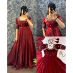 Fendy Satin Embroidered Sequence Gown with Dupatta - Image 6