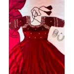 Fendy Satin Embroidered Sequence Gown with Dupatta - Image 15