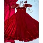 Fendy Satin Embroidered Sequence Gown with Dupatta - Image 16