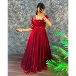 Fendy Satin Embroidered Sequence Gown with Dupatta - Image 10