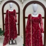 Digital Printed Anarkali 3-Piece Set with Mirror Work Dupatta - Image 7