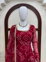 Digital Printed Anarkali 3-Piece Set with Mirror Work Dupatta - Image 8