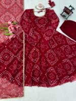 Digital Printed Anarkali 3-Piece Set with Mirror Work Dupatta - Image 5