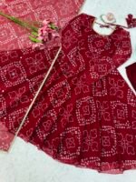 Digital Printed Anarkali 3-Piece Set with Mirror Work Dupatta - Image 3