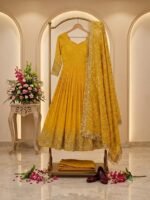 Designer Gown with Pant & Dupatta Set - Image 10