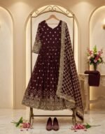 Designer Gown with Pant & Dupatta Set - Image 14