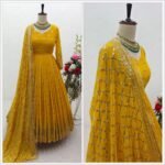 Designer Gown with Pant & Dupatta Set - Image 13