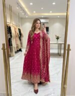 Designer Gown with Pant & Dupatta Set - Image 2