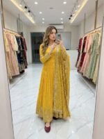 Designer Gown with Pant & Dupatta Set - Image 4