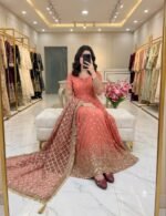Designer Gown with Pant & Dupatta Set - Image 7