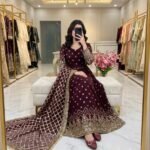 Designer Gown with Pant & Dupatta Set