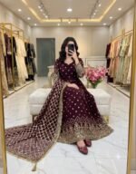 Designer Gown with Pant & Dupatta Set
