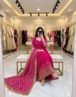 Designer Gown with Pant & Dupatta Set - Image 8