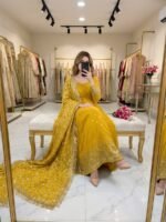 Designer Gown with Pant & Dupatta Set - Image 6