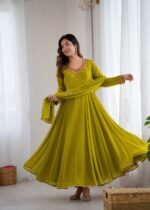 Party Wear Fox Georgette Gown with Pant & Dupatta - Image 20