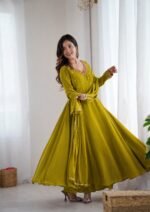 Party Wear Fox Georgette Gown with Pant & Dupatta - Image 2