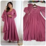 Party Wear Fox Georgette Gown with Pant & Dupatta - Image 18
