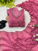 Party Wear Fox Georgette Gown with Pant & Dupatta - Image 4